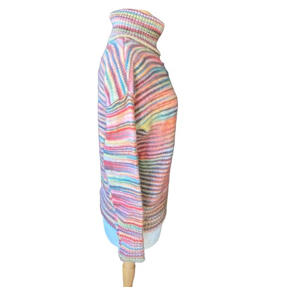 Love Token Holly Space Dye Turtleneck Sweater Sz S Multicolor Coastal Winter - Picture 6 of 13